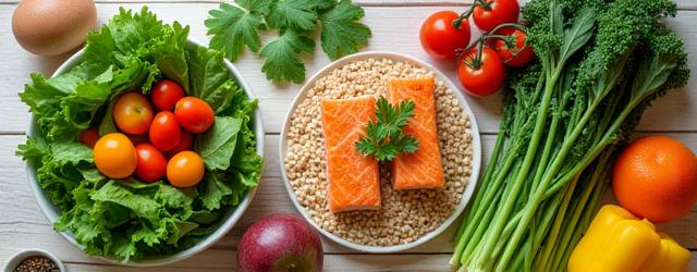 Fresh, vibrant food ingredients for a healthy meal, symbolizing metabolism reset.